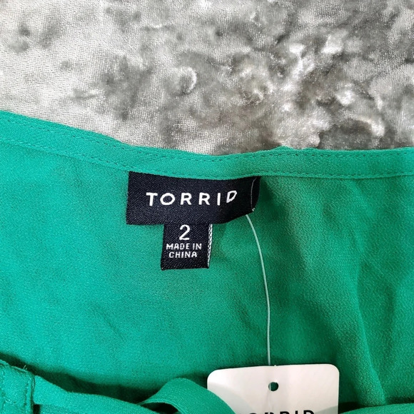Torrid Green Chiffon Smocked Front Tank Dress - Picture 4 of 6